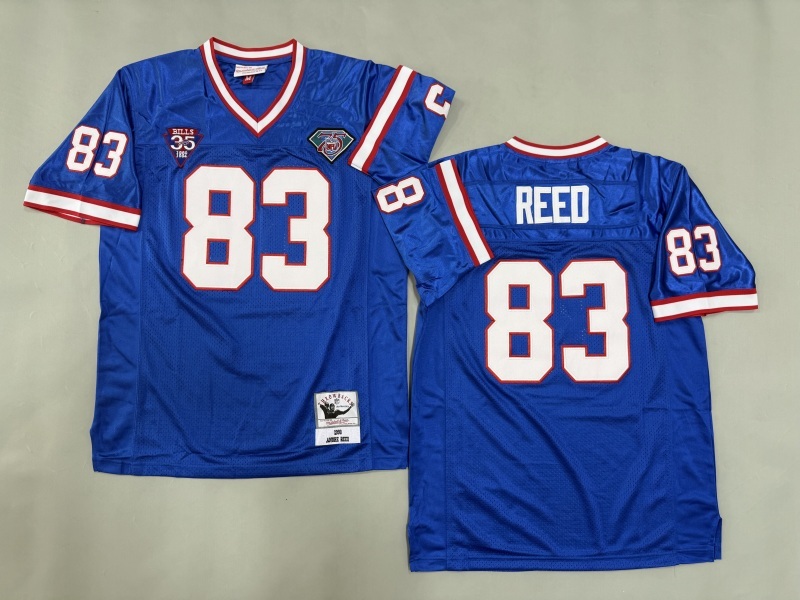 Men 2025 Buffalo Bills #83 Reed blue Throwback Limited NFL Jersey style 001